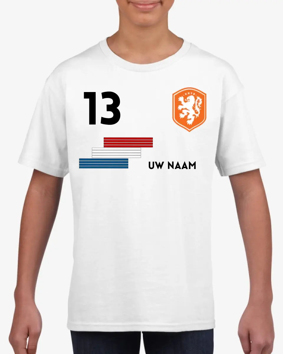 Maillot de football néerlandais pour enfant - T-shirt personnalisé pour enfant (100 % coton)