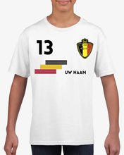 Afbeelding in Gallery-weergave laden, Voetbal EM 2024 België shirt kinder individueel - gepersonaliseerd T-shirt voor kinderen (100% katoen)
