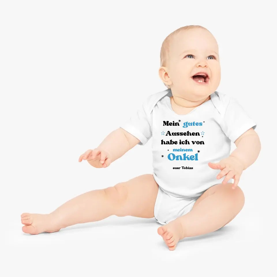 Ma beauté de mon ONCLE - Combinaison/grenouillère personnalisée pour bébé, oncle de naissance, tante, grand-mère, grand-père, body en coton 100 % biologique