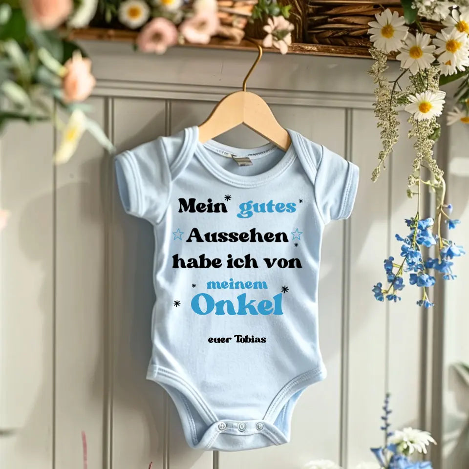 Ma beauté de mon ONCLE - Combinaison/grenouillère personnalisée pour bébé, oncle de naissance, tante, grand-mère, grand-père, body en coton 100 % biologique