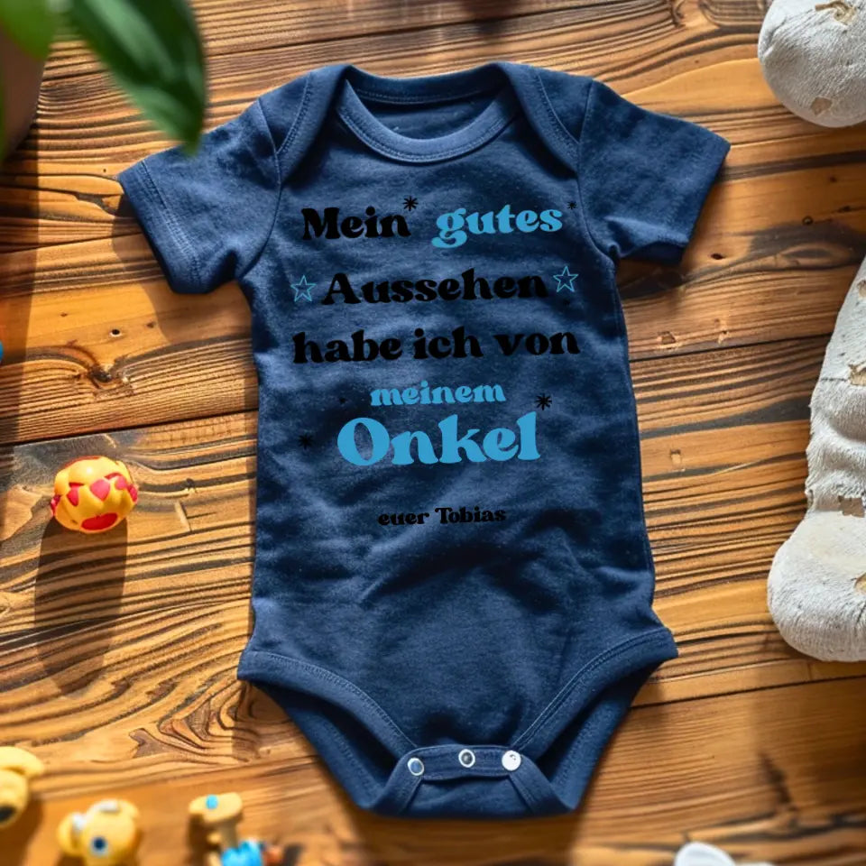 Ma beauté de mon ONCLE - Combinaison/grenouillère personnalisée pour bébé, oncle de naissance, tante, grand-mère, grand-père, body en coton 100 % biologique