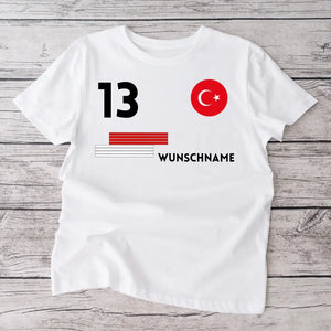 Voetbal EM 2024 Turkije Jersey - Gepersonaliseerd T-shirt voor Turkse voetbalfans (100% katoen, unisex)