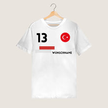 Load image into Gallery viewer, Voetbal EM 2024 Turkije Jersey - Gepersonaliseerd T-shirt voor Turkse voetbalfans (100% katoen, unisex)
