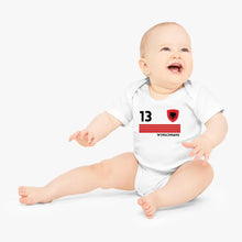 Charger l&#39;image dans la galerie, 2024 Fussball EM Albanien - Personalisierter Baby-Onesie/ Strampler, Trikot mit anpassbarem Namen und Trikotnummer, 100% Bio-Baumwolle Baby Body
