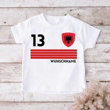 Load image into Gallery viewer, Voetbal EM 2024 Albanië T-shirt voor kinderen individueel - gepersonaliseerd jersey voor kinderen (100% katoen)
