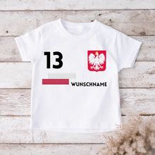 Load image into Gallery viewer, Voetbal EM 2024 Polen T-shirt voor kinderen individueel - gepersonaliseerd jersey voor kinderen (100% katoen)
