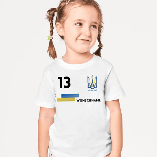 T-shirt de football ukrainien pour enfant personnalisé (100 % coton)