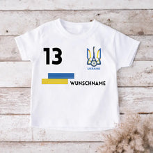 Charger l&#39;image dans la galerie, Football EM 2024 Ukraine T-Shirt Enfant Individuel - Maillot Personnalisé pour Enfants (100% Coton)
