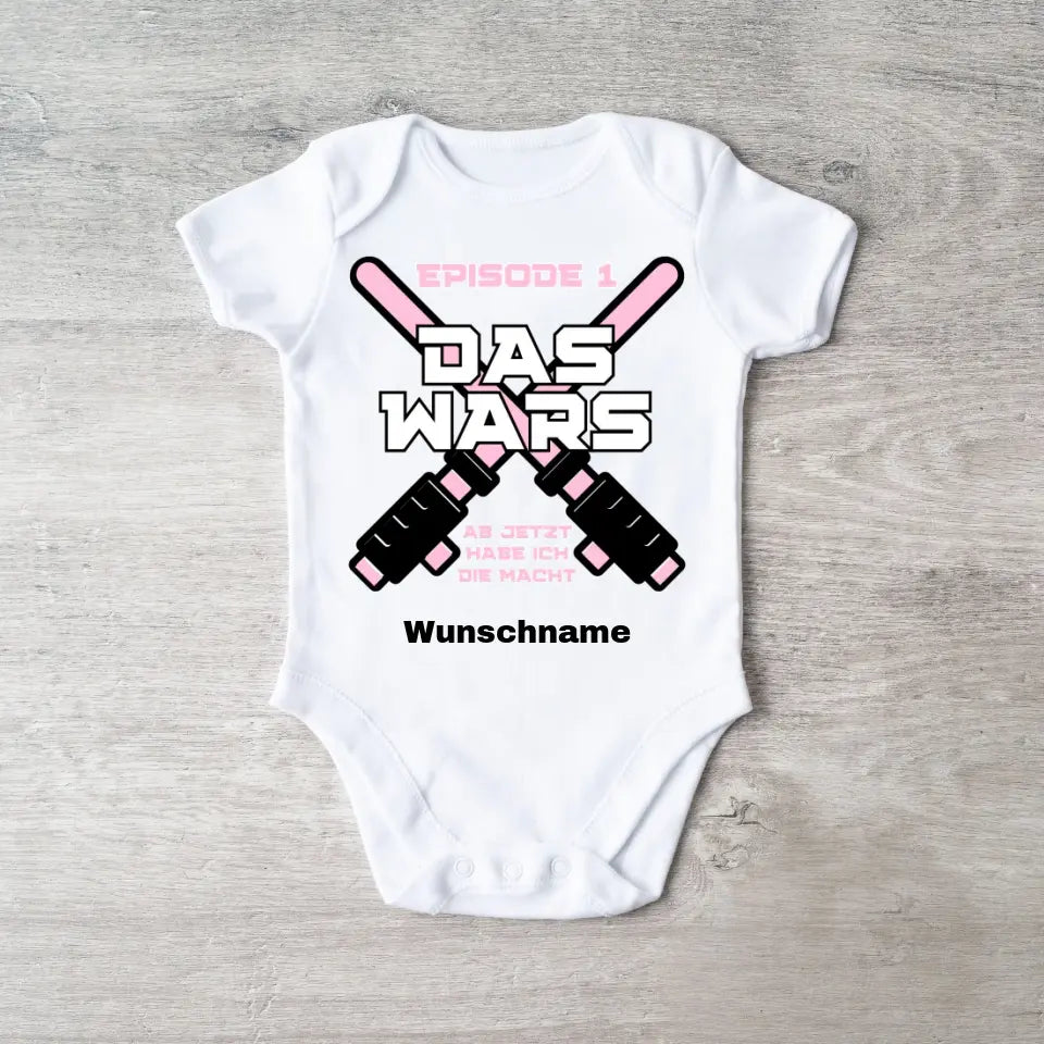 The Wars - Gepersonaliseerde Baby Onesie/Romper "Nu heb ik de kracht", 100% biologisch katoen