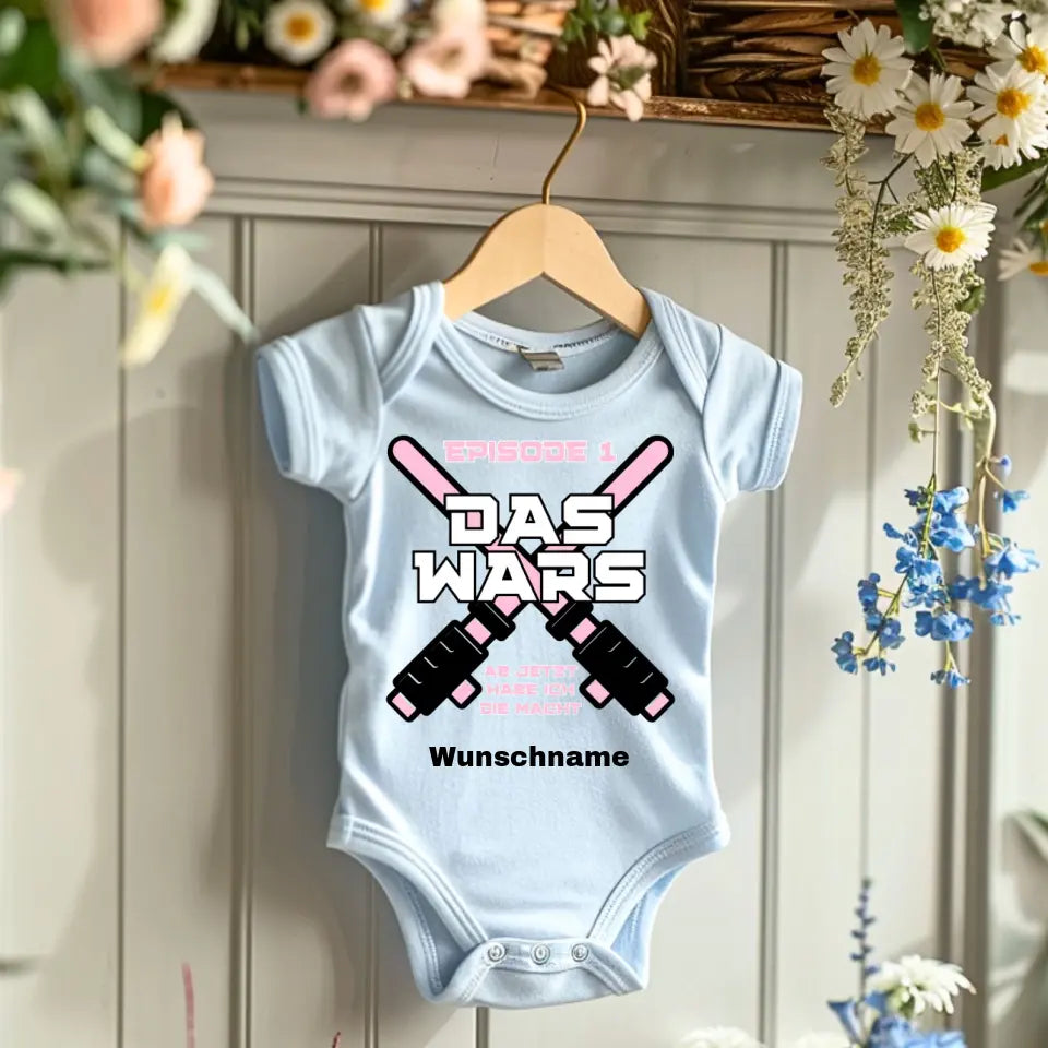 The Wars - Gepersonaliseerde Baby Onesie/Romper "Nu heb ik de kracht", 100% biologisch katoen