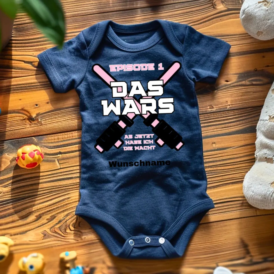 The Wars - Gepersonaliseerde Baby Onesie/Romper "Nu heb ik de kracht", 100% biologisch katoen