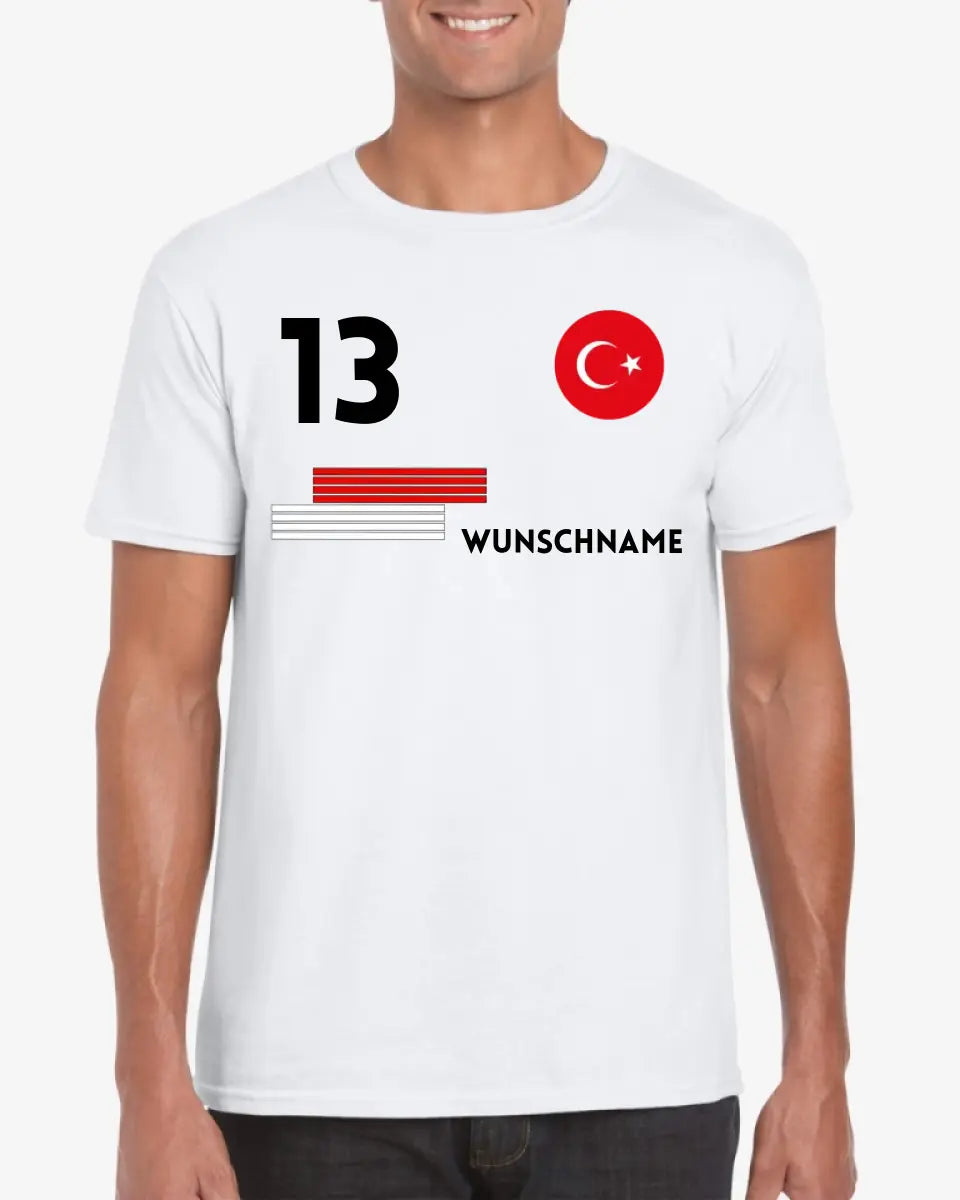 Maillot de football turc - T-shirt personnalisé pour supporters turcs (100 % coton, unisexe)