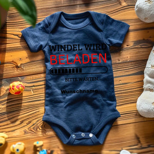 Luier laden - Gepersonaliseerde baby onesie/romper, 100% biologisch katoen