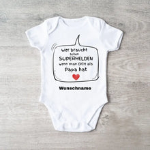 Load image into Gallery viewer, Superheld papa - Gepersonaliseerde baby onesie/romper, 100% biologisch katoen
