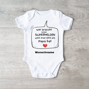 Papa super-héros - Onesie/Romper personnalisé pour bébé, coton 100% biologique