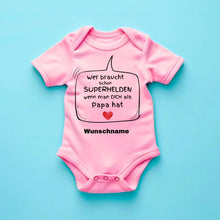 Load image into Gallery viewer, Superheld papa - Gepersonaliseerde baby onesie/romper, 100% biologisch katoen
