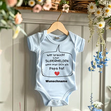 Afbeelding in Gallery-weergave laden, Superheld papa - Gepersonaliseerde baby onesie/romper, 100% biologisch katoen
