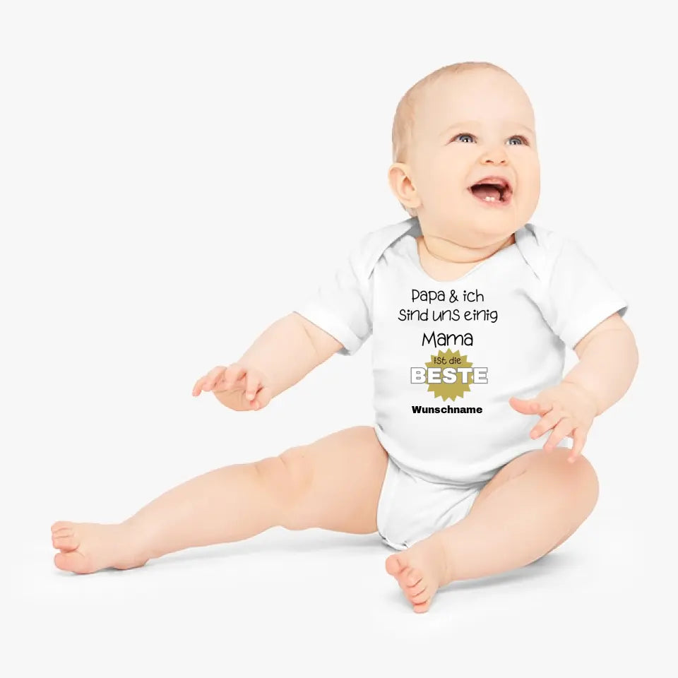 Mama is de beste - Gepersonaliseerde baby onesie/romper, 100% biologisch katoen