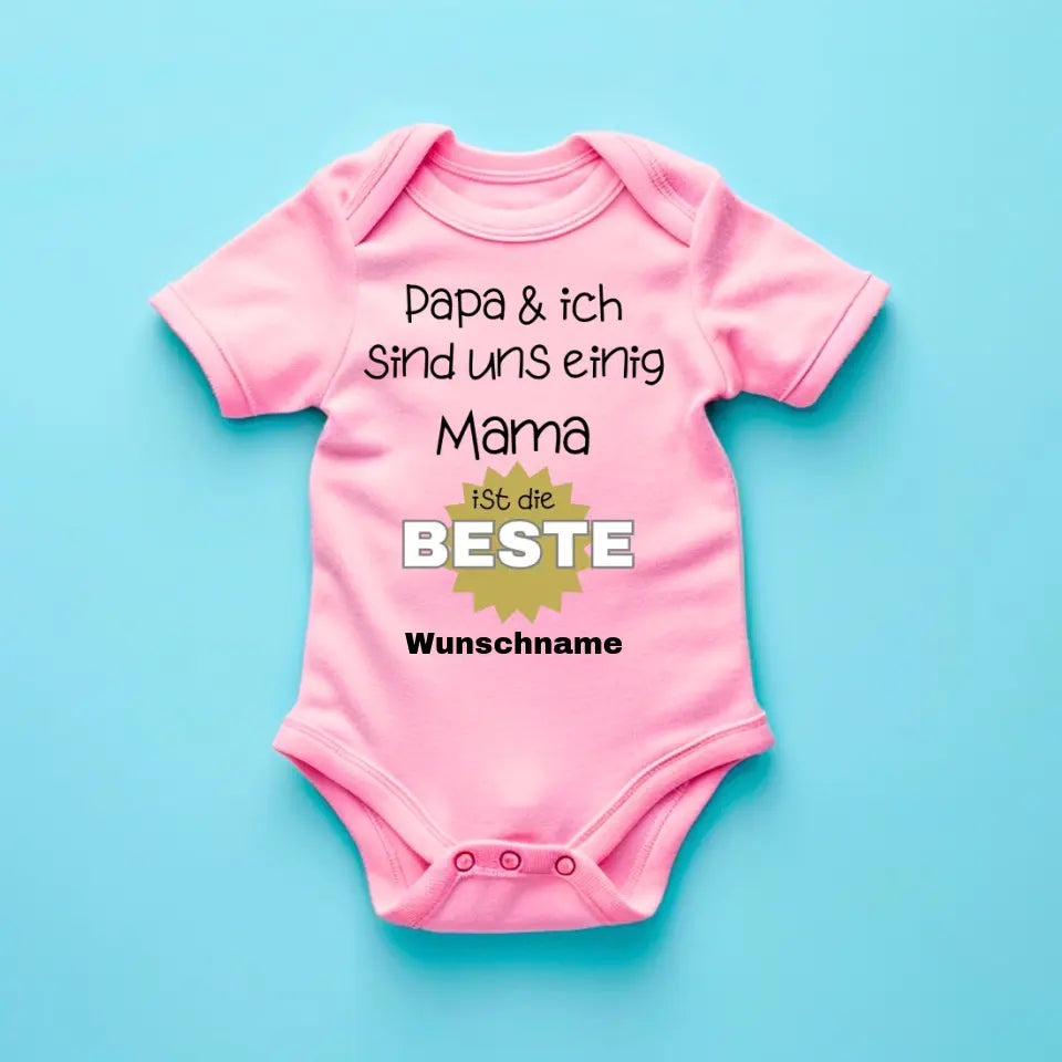 Mama is de beste - Gepersonaliseerde baby onesie/romper, 100% biologisch katoen