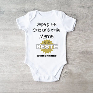 Mama is de beste - Gepersonaliseerde baby onesie/romper, 100% biologisch katoen