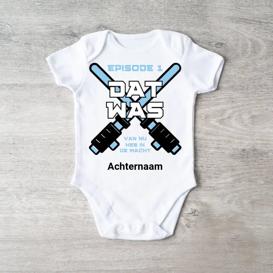 Dat Was - Gepersonaliseerde baby onesie, baby body 100% biologisch katoen