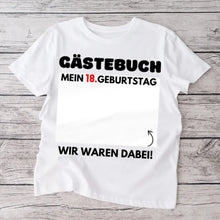 Load image into Gallery viewer, Gastenboek Verjaardag - Gepersonaliseerd T-shirt om op te schrijven (100% katoen, unisex)
