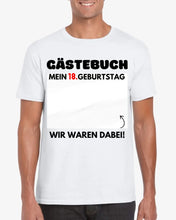 Load image into Gallery viewer, Gastenboek Verjaardag - Gepersonaliseerd T-shirt om op te schrijven (100% katoen, unisex)
