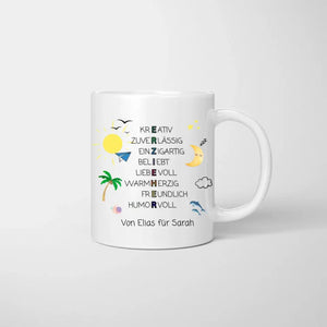 Erzieherin, Erzieher Abschied Geschenk - Personalisierte Tasse, Abschiedsgeschenk, Erzieher, Kindergarten, Schule, Lehrer, Tagesmutter