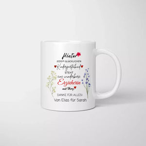 Wunderbare Erzieherin mit Herz - Personalisierte Tasse, Abschiedsgeschenk, Erzieher, Kindergarten, Schule, Lehrer, Tagesmutter