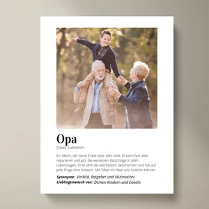 Fotoposter "Definitie" - Persoonlijk geschenk "Opa".