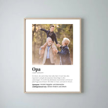 Afbeelding in Gallery-weergave laden, Fotoposter &quot;Definitie&quot; - Persoonlijk geschenk &quot;Opa&quot;.
