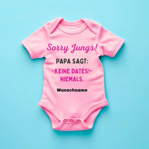 Sorry Jungs, Papa sagt keine Dates - Personalisierter Baby-Onesie/ Strampler, 100% Bio-Baumwolle für Mädchen