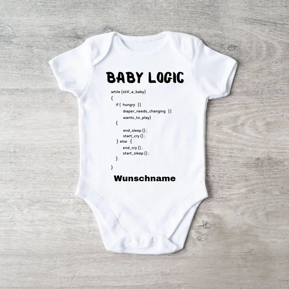 Baby Logic, IT Anleitung - Personalisierter Baby-Onesie/ Strampler, 100% Bio-Baumwolle