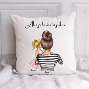 Meilleure maman - Coussin Personnalisé 40x40cm (Femme avec 1-4 enfants)