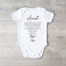 Laden Sie das Bild in den Galerie-Viewer, Sevgili anne - Personalisierter Baby-Onesie/ Strampler türkisch, 100% Bio-Baumwolle Baby Body
