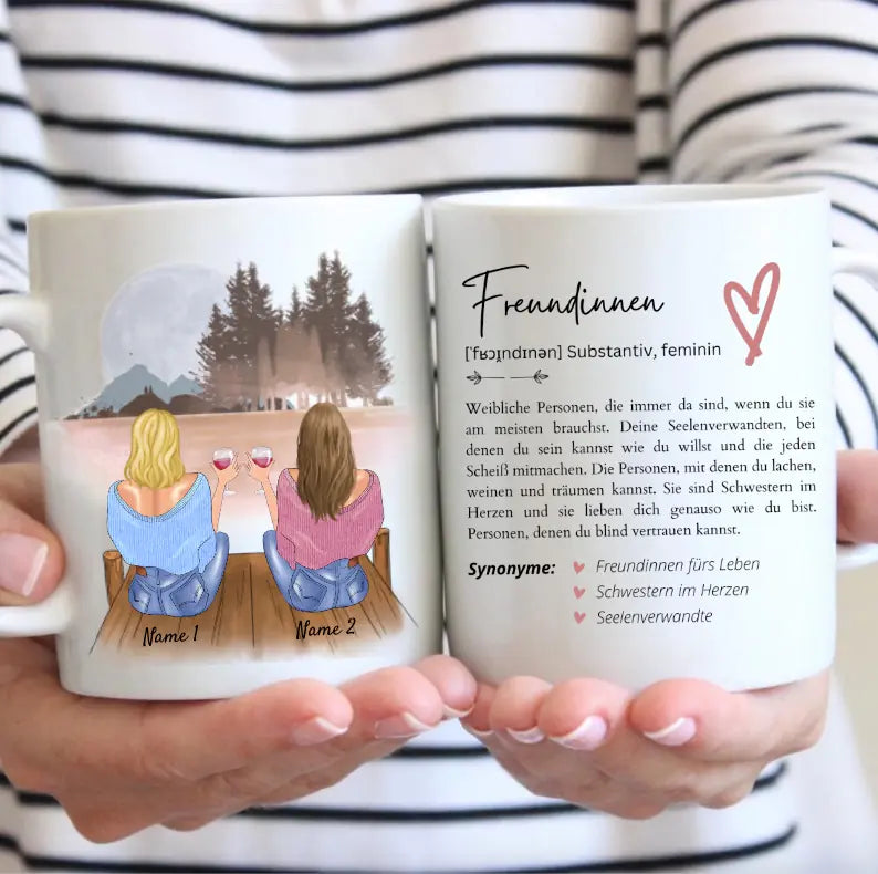 Definitie Best Friends - Gepersonaliseerde mok met spreuk (2-4 personen), individueel geschenk