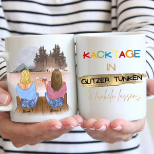 Kacktage in Glitzer tunken - Personalisierte Tasse Freundinnen & Kolleginnen (2-4 Personen), individuelles Geschenk