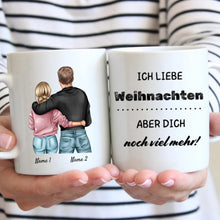 Laden Sie das Bild in den Galerie-Viewer, Ich liebe Weihnachten, aber dich noch viel mehr! - Personalisierte Tasse für Paare
