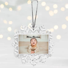 Laden Sie das Bild in den Galerie-Viewer, Personalisierte Baby Christbaum-Schneeflocke - Eigenes Foto, Geschenk Familie Weihnachten, Neugeborenes
