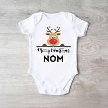 Laden Sie das Bild in den Galerie-Viewer, Merry Christmas Baby - Onesie/dorsal bébé personnalisé pour Noël, 100% coton bio
