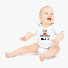 Laden Sie das Bild in den Galerie-Viewer, Merry Christmas Baby - Gepersonaliseerde baby onesie/ romper voor Kerstmis, 100% biologisch katoen
