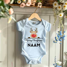 Laden Sie das Bild in den Galerie-Viewer, Merry Christmas Baby - Gepersonaliseerde baby onesie/ romper voor Kerstmis, 100% biologisch katoen
