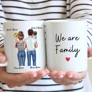 Nous sommes une famille, Ma famille - parents avec enfants - Mug personnalisé (1-4 enfants)