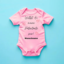 Load image into Gallery viewer, Willst du meine Patentante sein? - Personalisierter Baby-Onesie/ Strampler, Weihnachtsgeschenk, 100% Bio-Baumwolle
