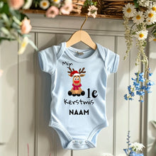 Laden Sie das Bild in den Galerie-Viewer, Mijn 1e Kerstmis - Gepersonaliseerde baby onesie/ romper voor Kerstmis, 100% biologisch katoen
