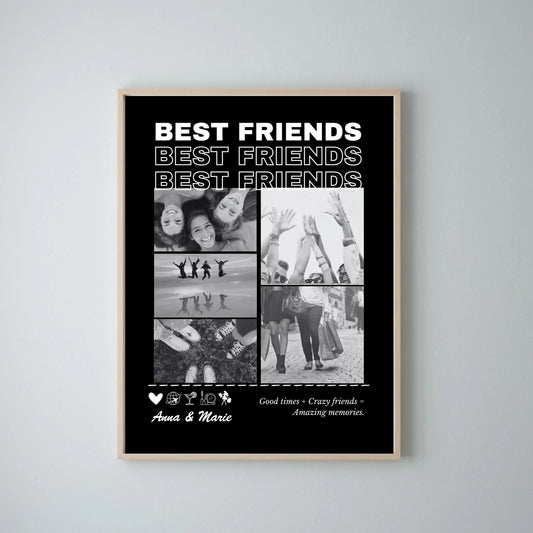 Girlfriends Forever - Gepersonaliseerde fotoposter (upload 3-5 foto's)