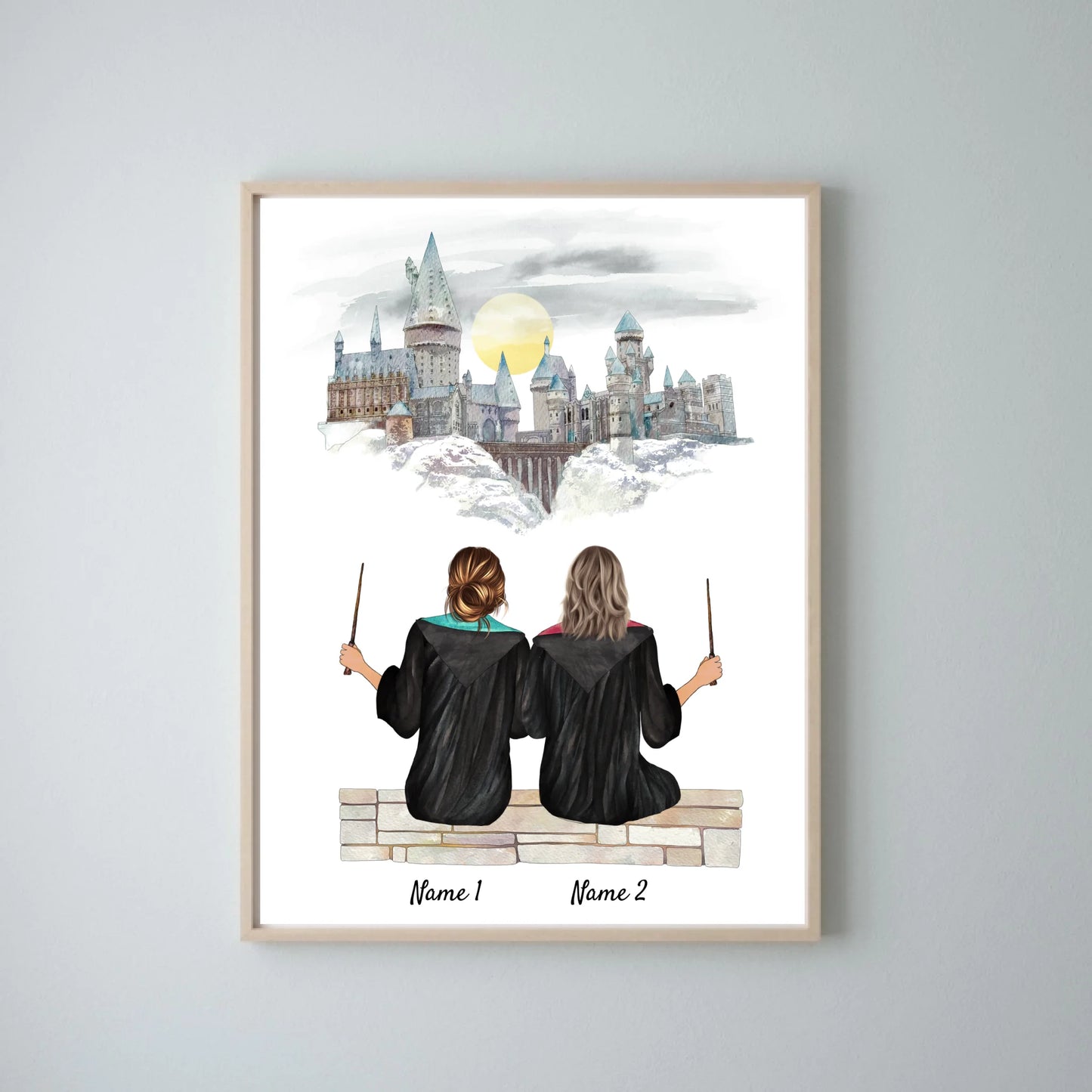 Beste Zauberinnen - Personalisiertes Poster Freundinnen (2-3 Frauen)