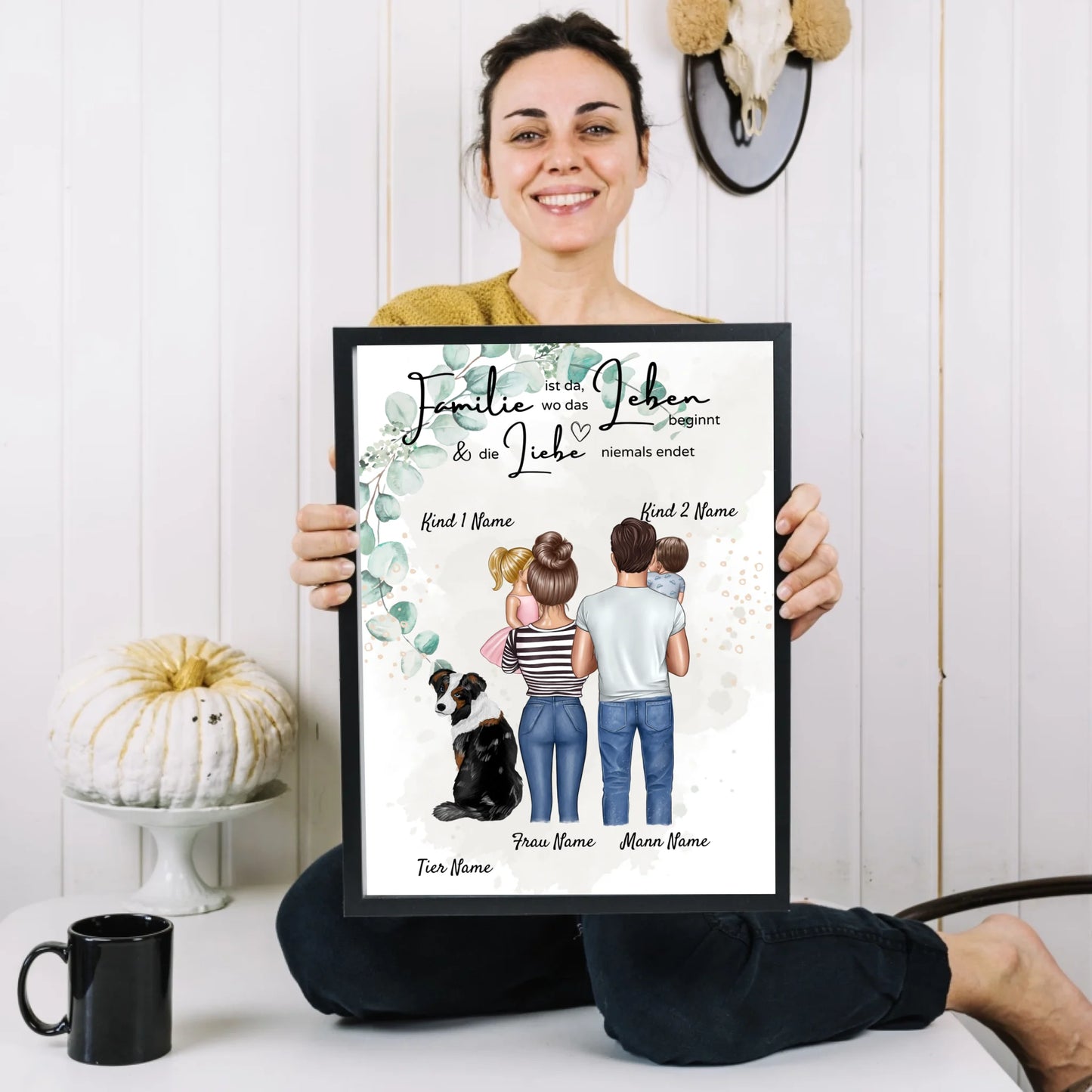 Ma petite famille - Affiche personnalisée (Parents de 1 à 4 enfants, bébés) 