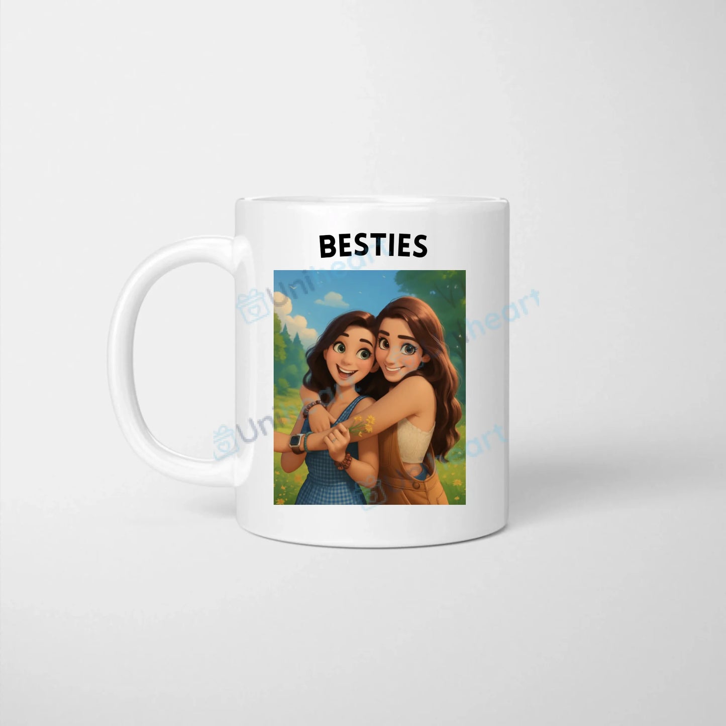 Gepersonaliseerde Besties Cartoon Fotomok (Verander je foto's in een Disney-tekening)