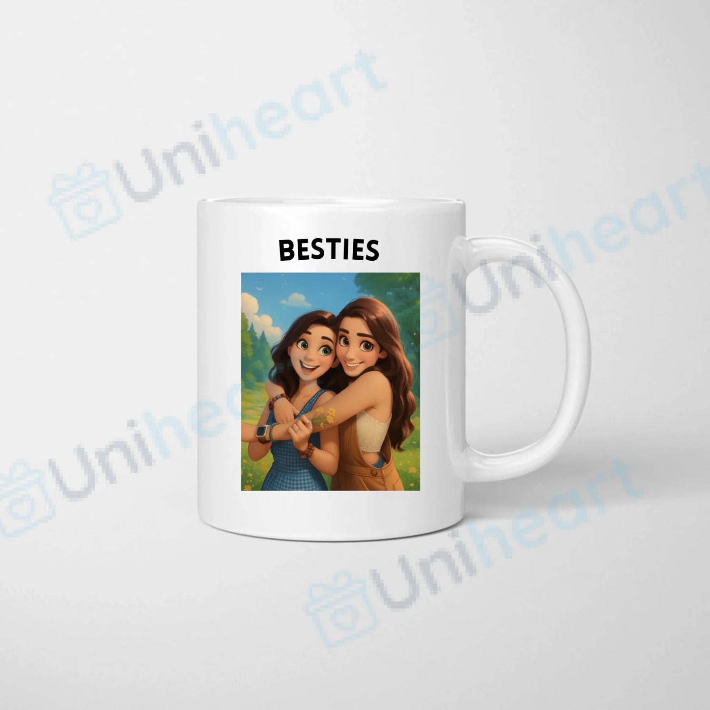 Gepersonaliseerde Besties Cartoon Fotomok (Verander je foto's in een Disney-tekening)